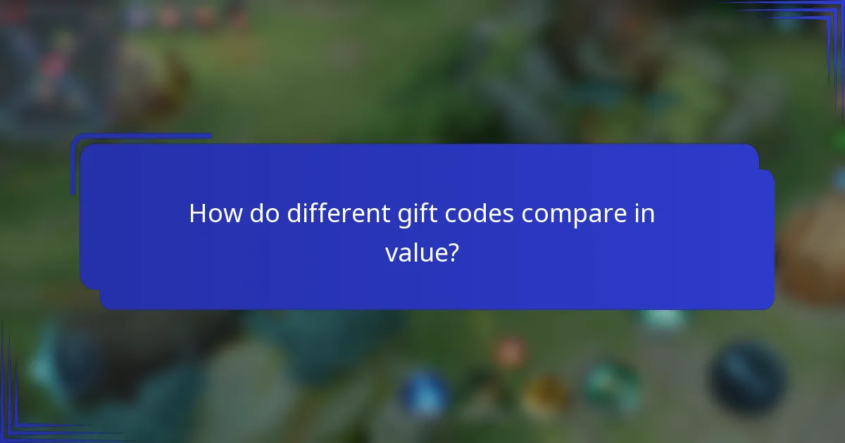 How do different gift codes compare in value?