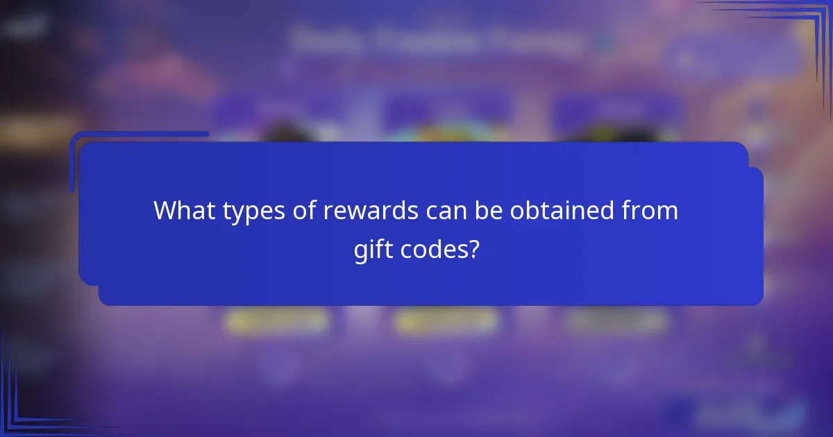 What types of rewards can be obtained from gift codes?